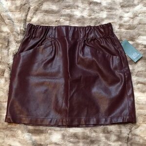 Wild Fable Faux Leather Burgundy Skirt Small NEW